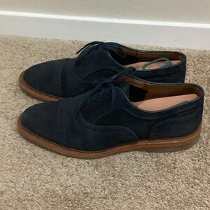 Allen Edmonds Navy Suede Wingtip Oxfords